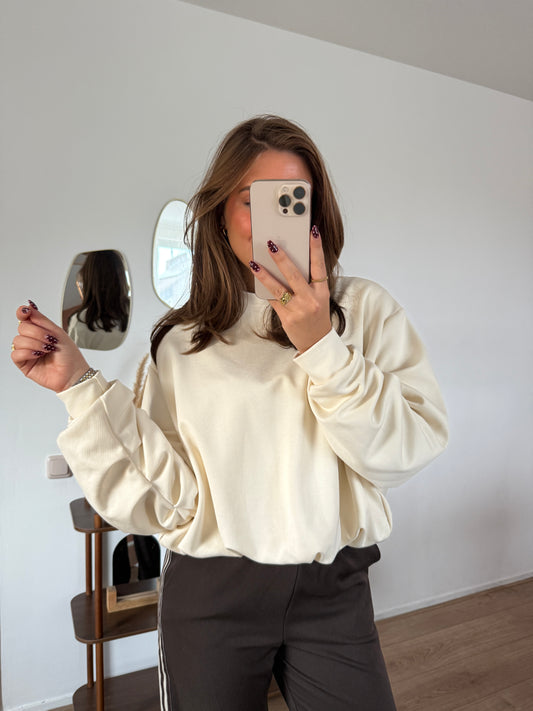 Sweater met ballon details - ecru