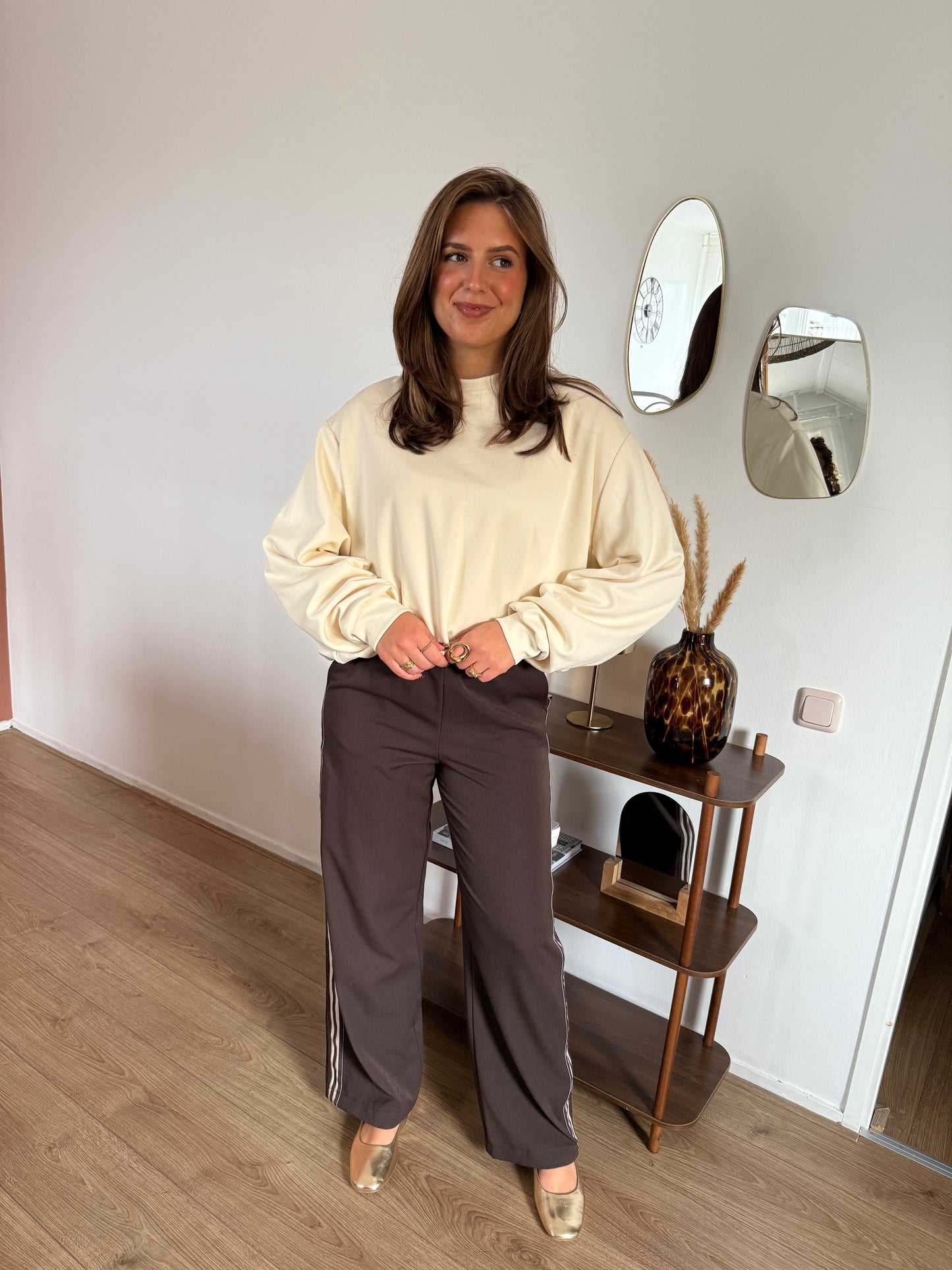 Sweater met ballon details - ecru