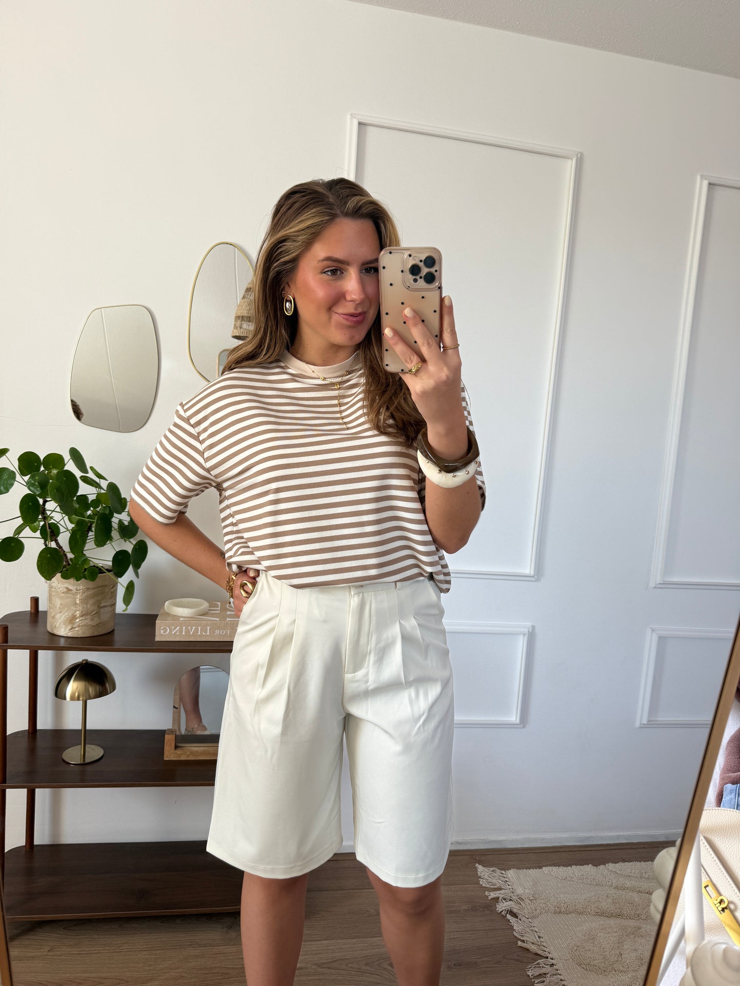Gestreept shirt - Beige