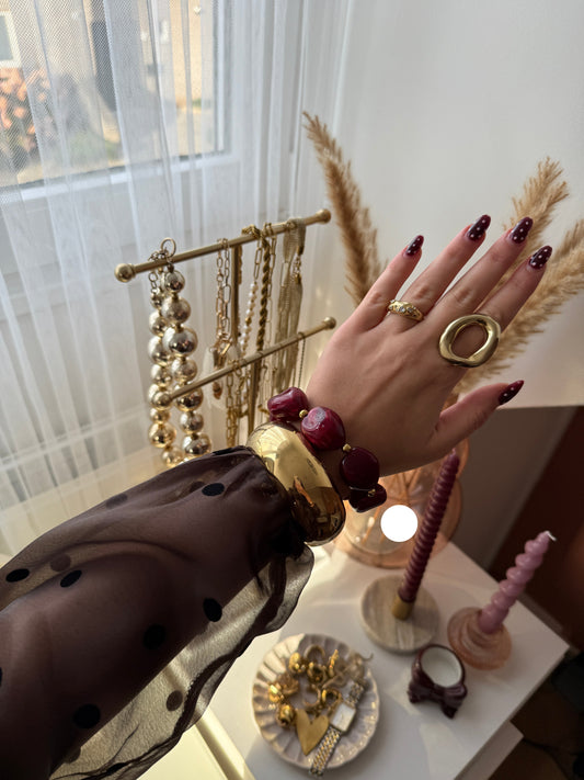 Kralen armband - bordeaux