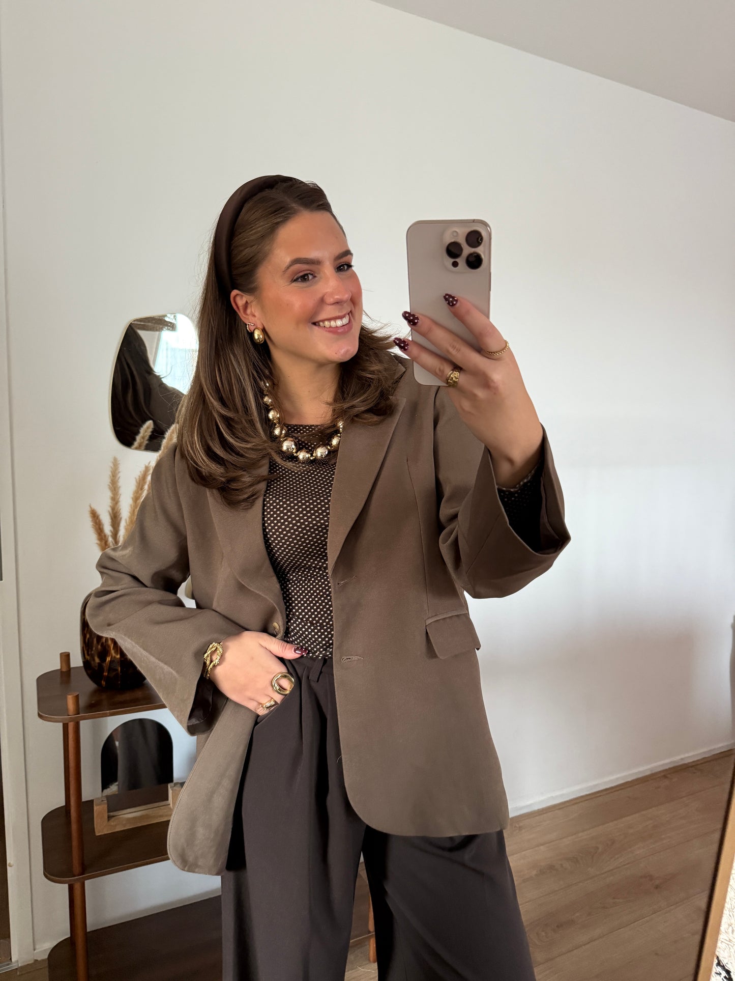 XENA oversized blazer - taupe/bruin