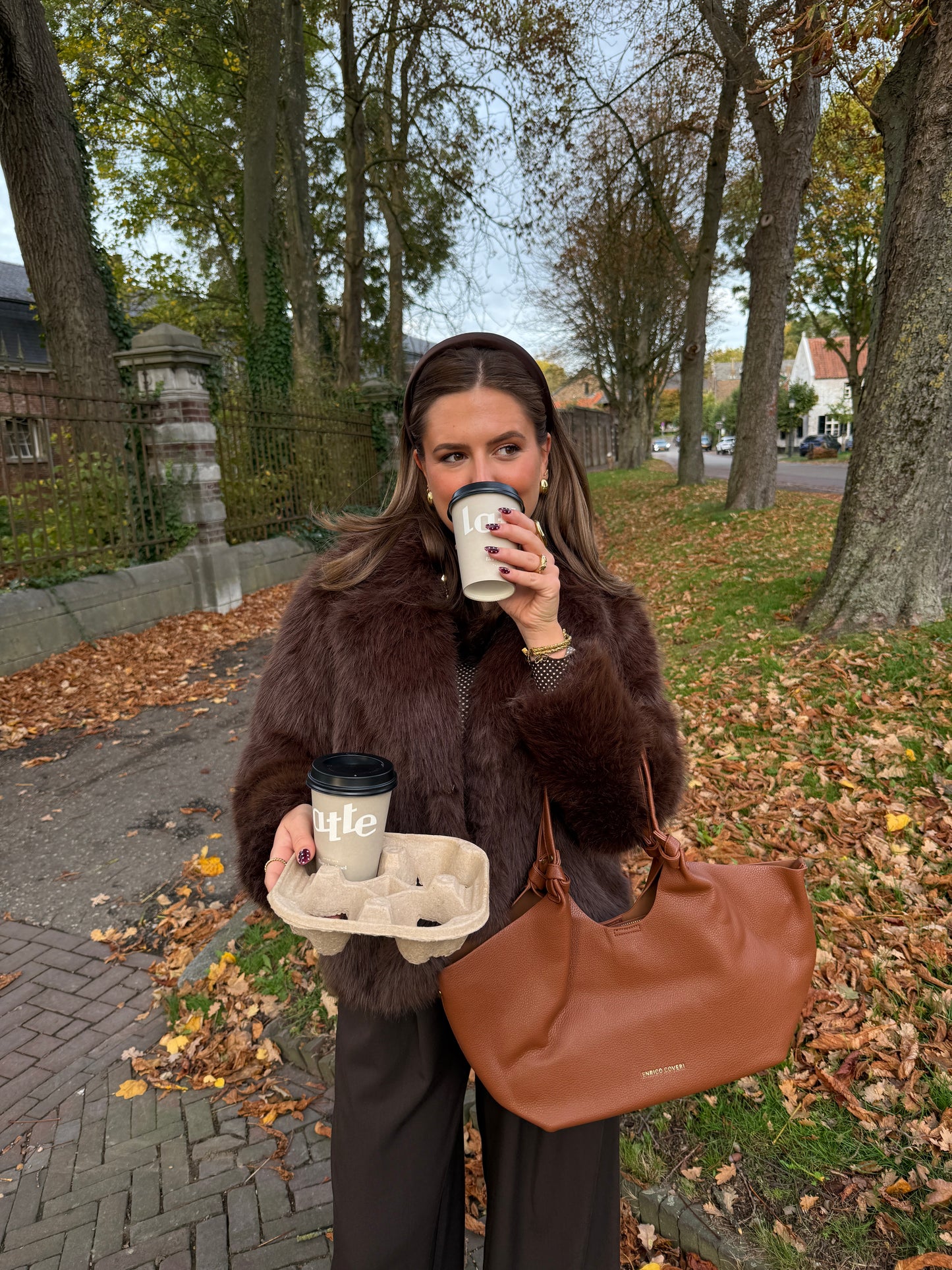 VILE tas - bruin/camel