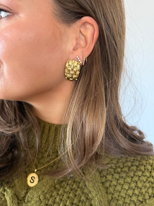 Oorbel vierkant chic - goud