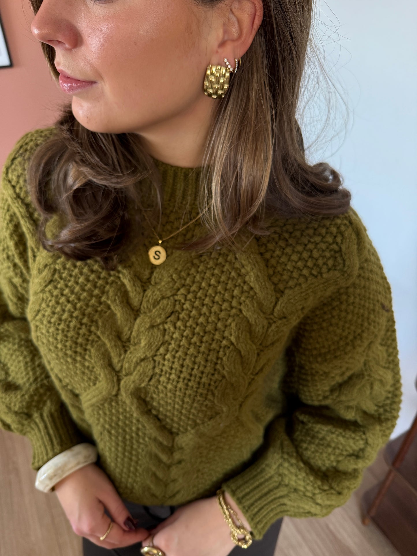 Oorbel vierkant chic - goud