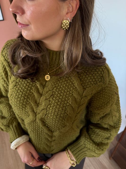 Oorbel vierkant chic - goud