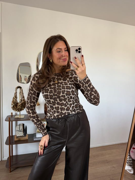 Kiki top - taupe panter