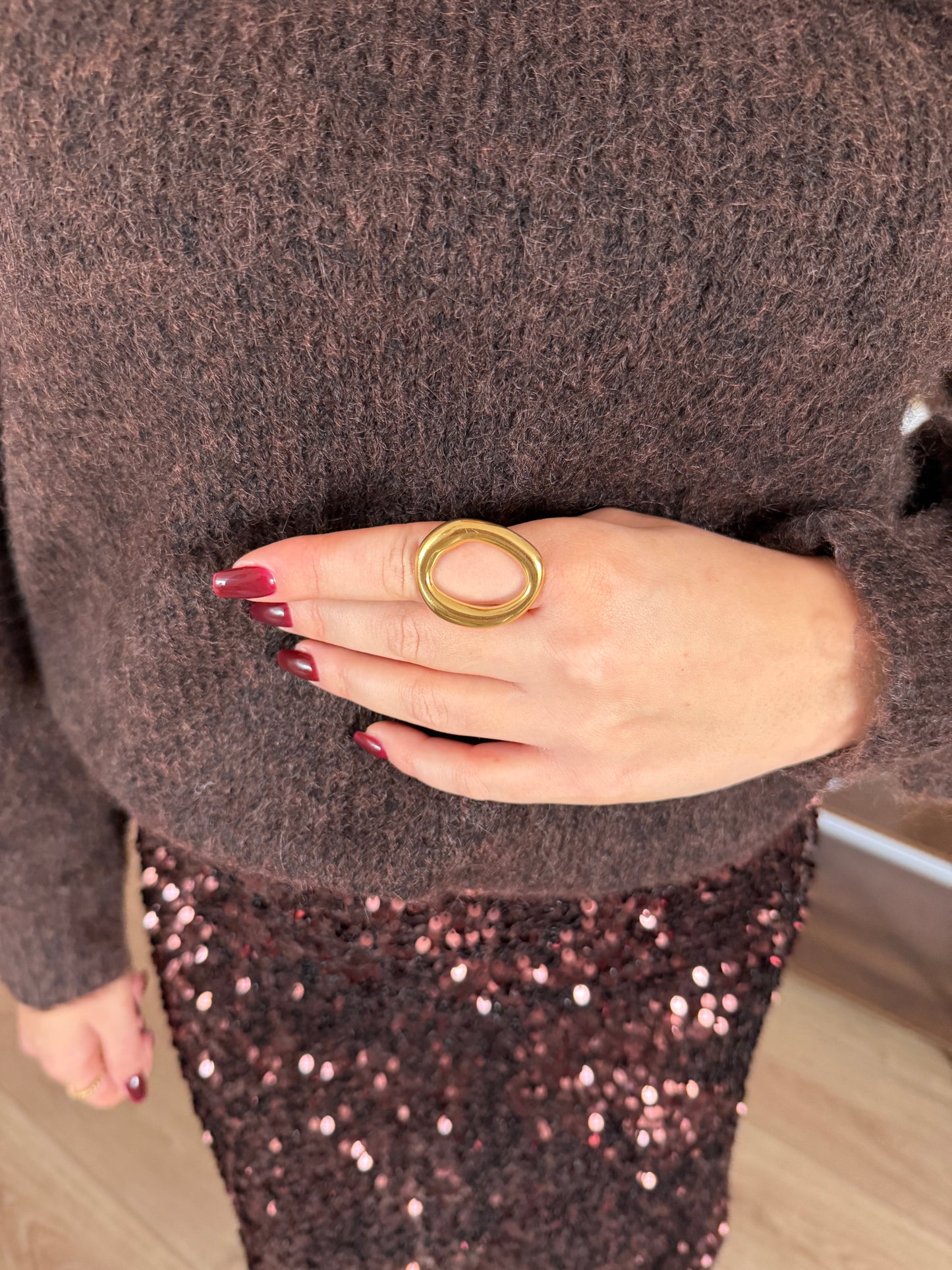 Ring ovaal medium - goud