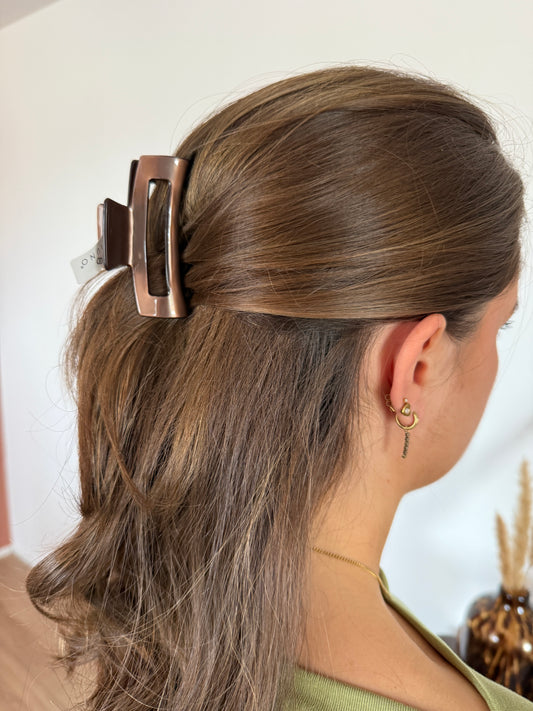 Klem medium - chrome bruin