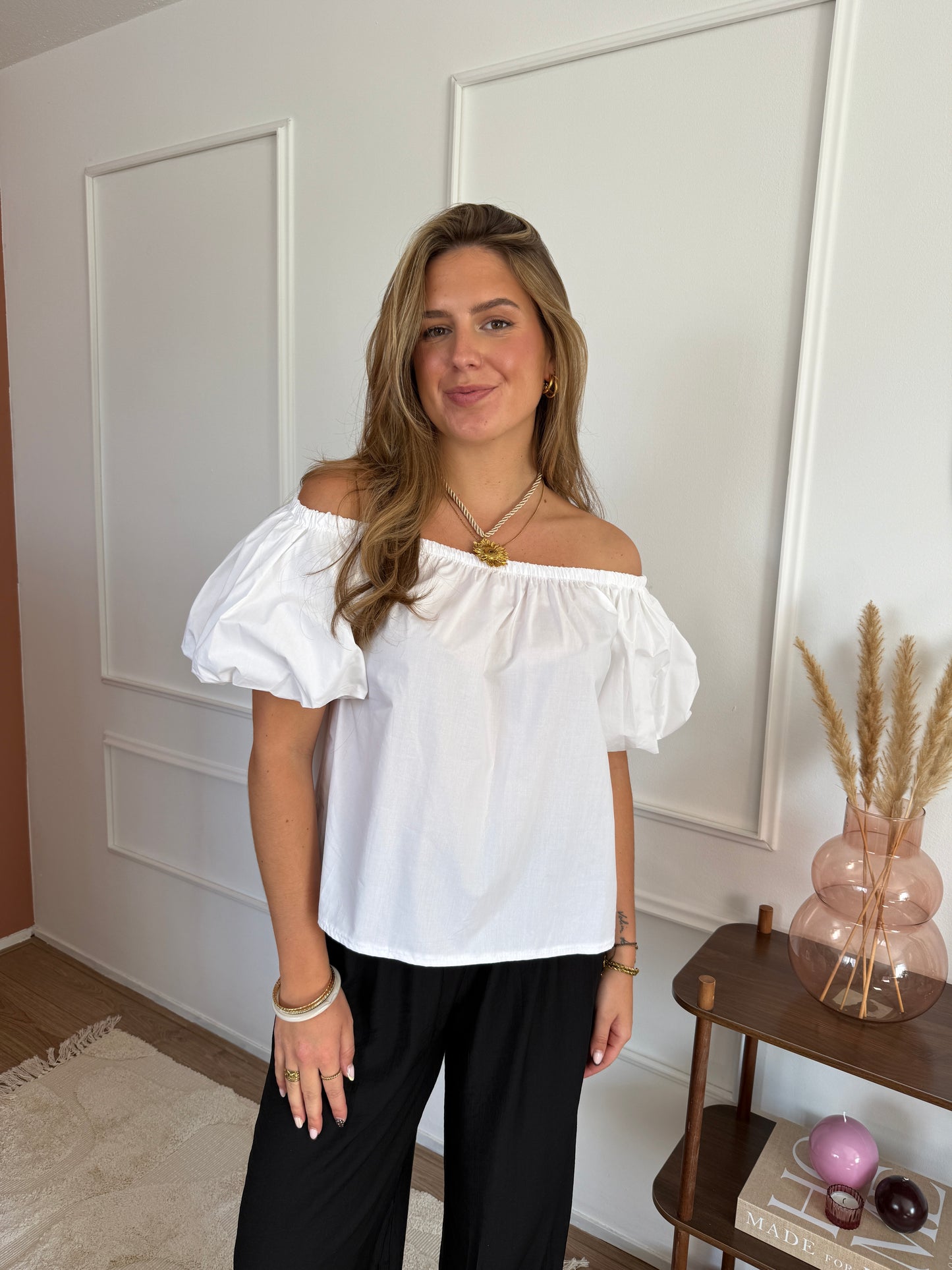 Top off-shoulder - wit