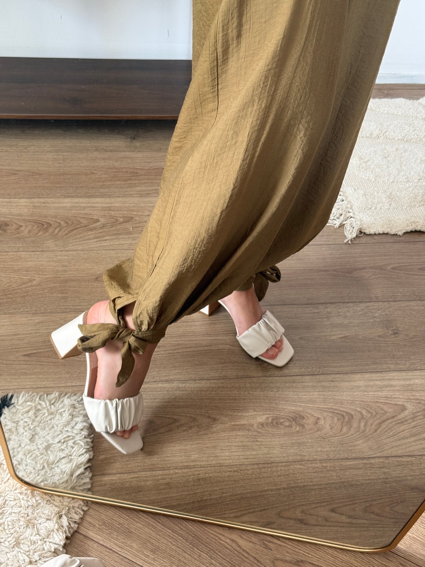 Ballon broek met strikjes - groen