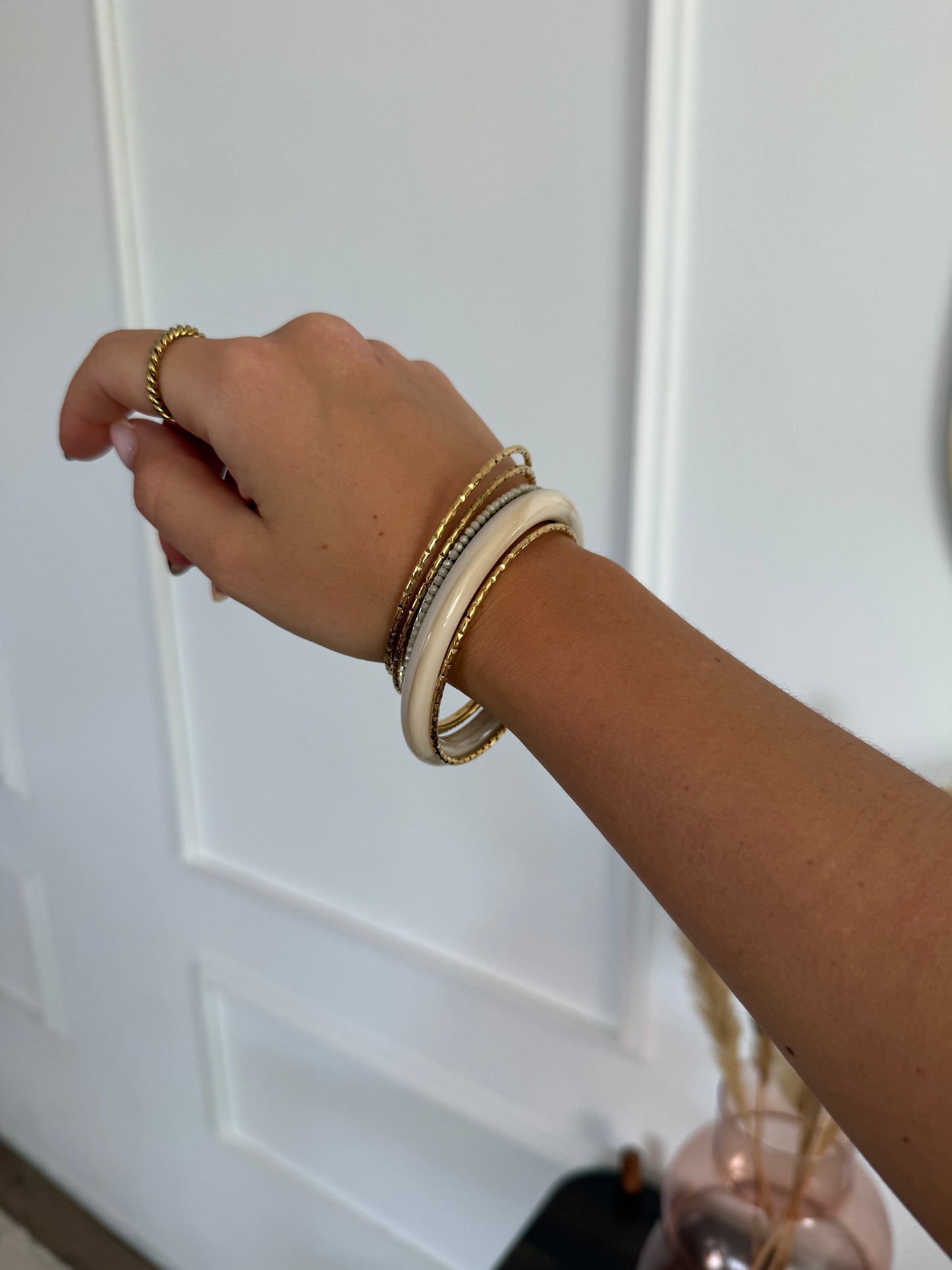 Armband set - Goud/ecru