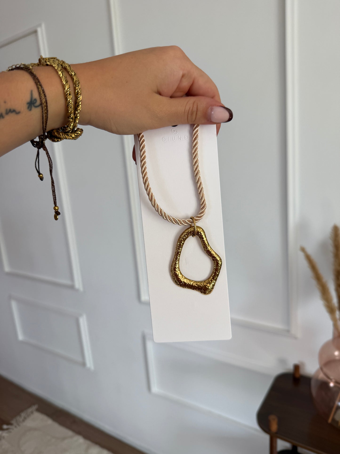 Ketting met detail - Goud/beige